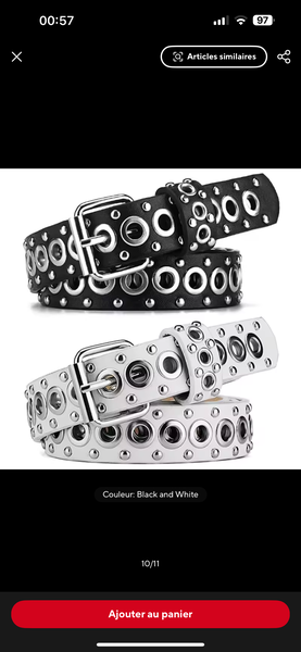 Ceinture en cuir multi-œillets