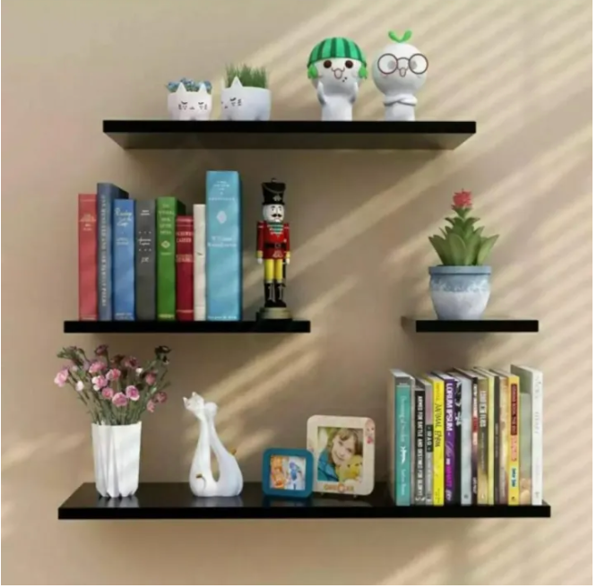  Wall Mounted Floating Shelves, Book Storage Rack Shelf wooden shelves
