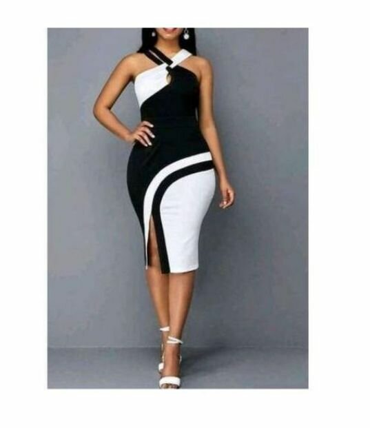 Robe Élégante Noire et Blanche