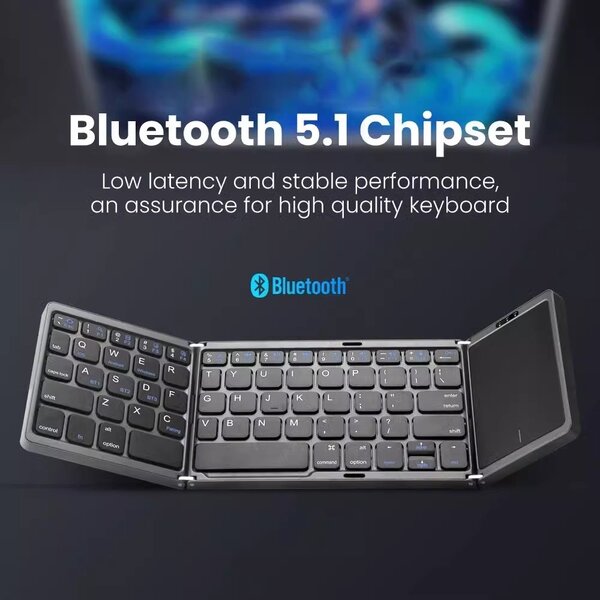 New Brand New White Mini Bluetooth Tri-fold Portable keyboar