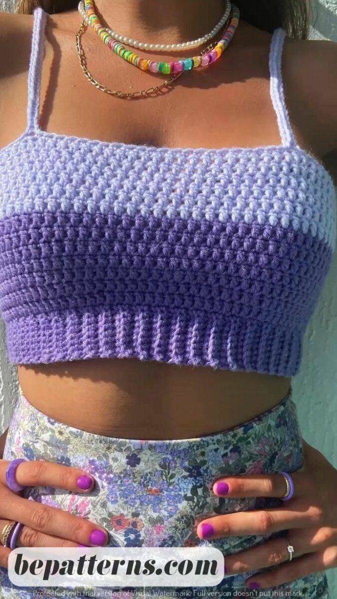 Top court tricoté femme