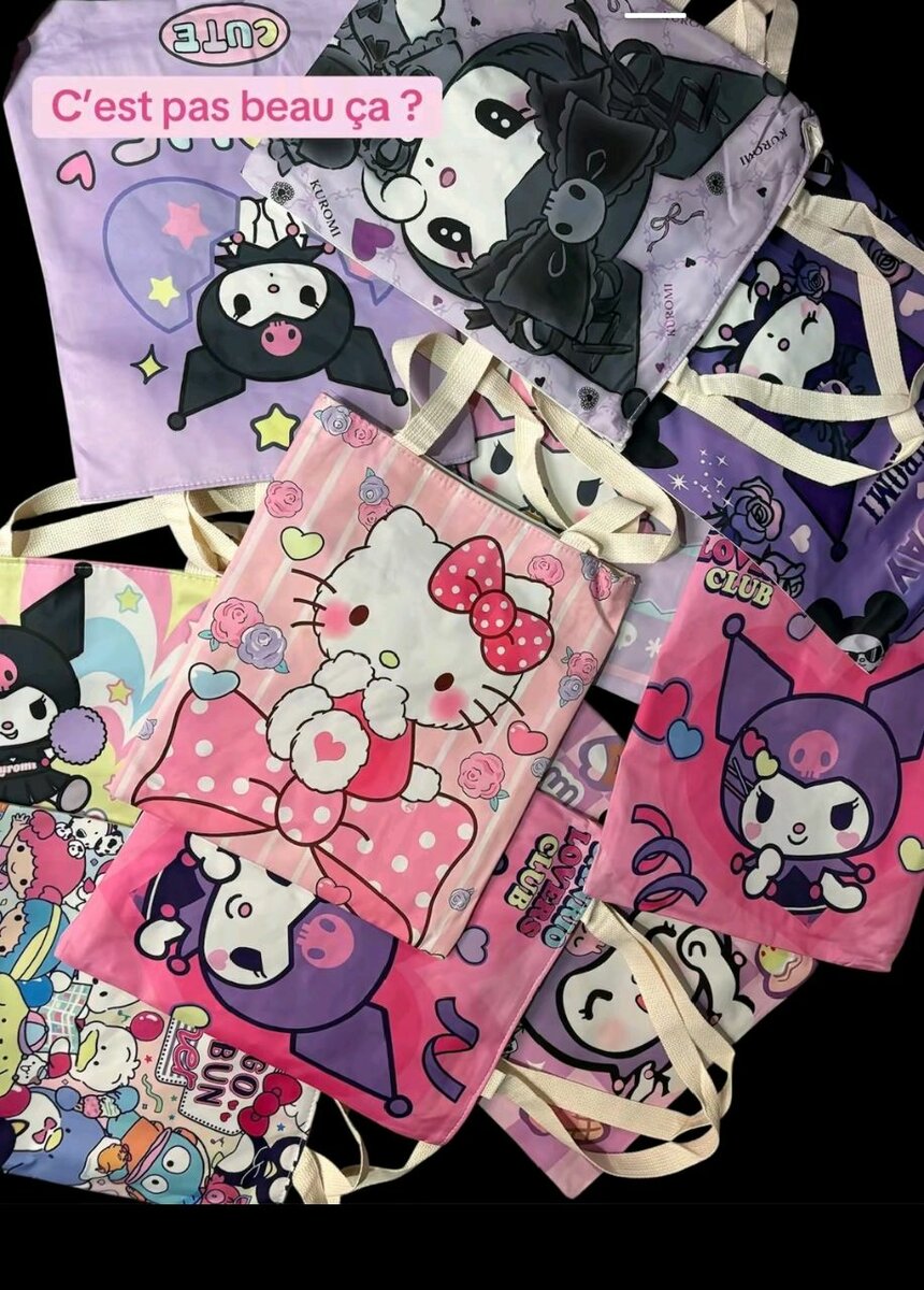 Sacs en toile mignons kawaii