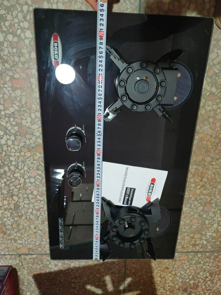 Flip automatic ignition 2 burner glasscounter top gas cooker