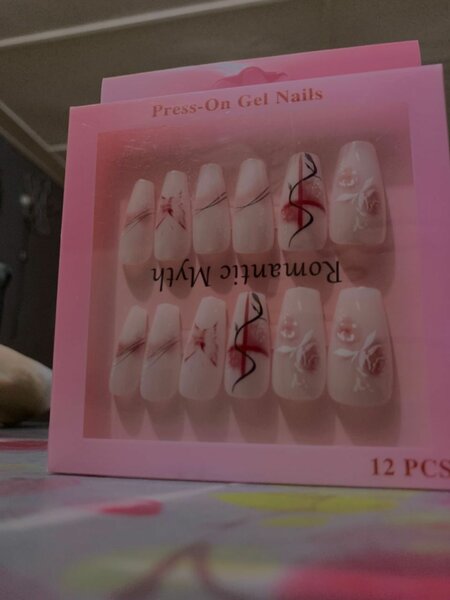 Ongles Press-On Fleuris 12pcs