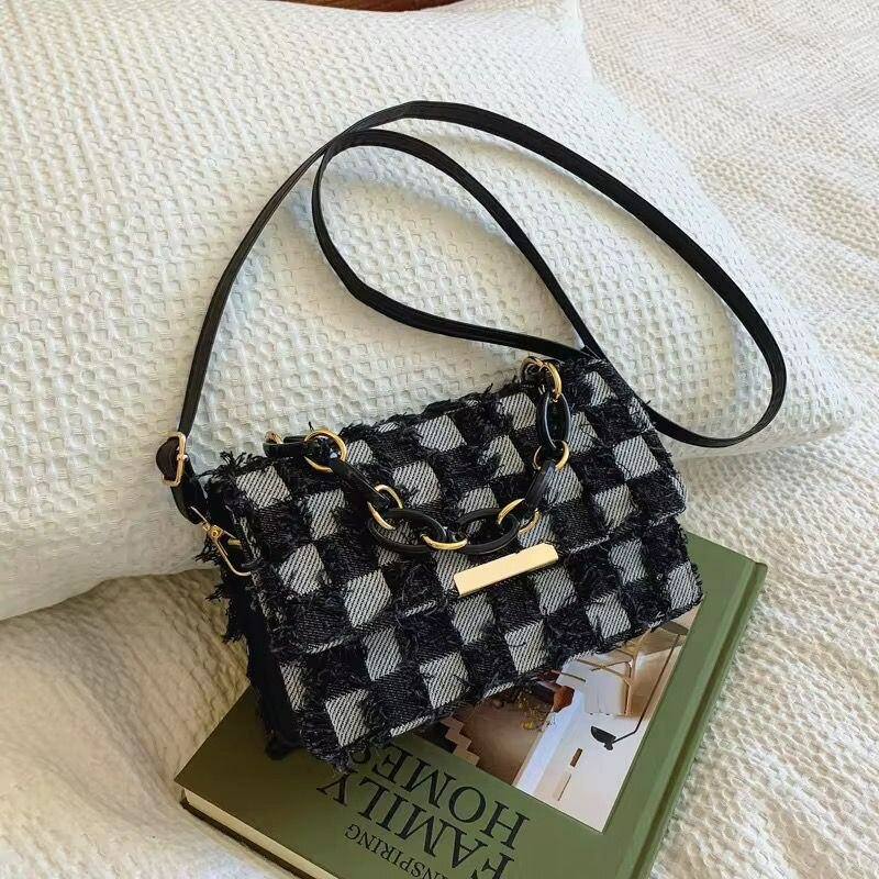 Sac bandoulière chic en tweed