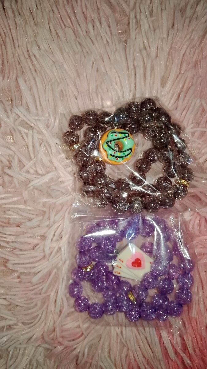 Bracelet perlé violet glamour