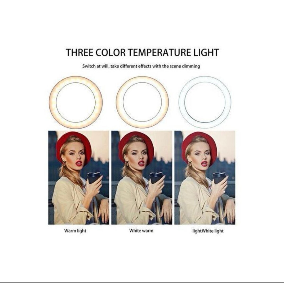 Selfie Ring Light Support 2 Téléphones