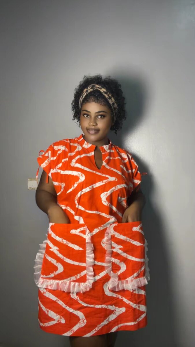 Mini boubou en pagne Ankara