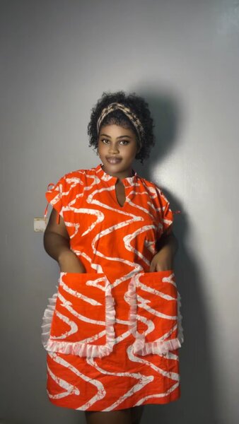 Mini boubou en pagne Ankara