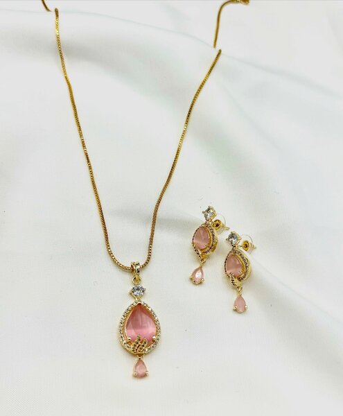 American Diamond 1 karat Pendant set