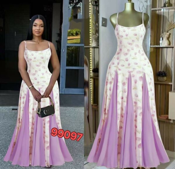 Robe élégante fleurie longue