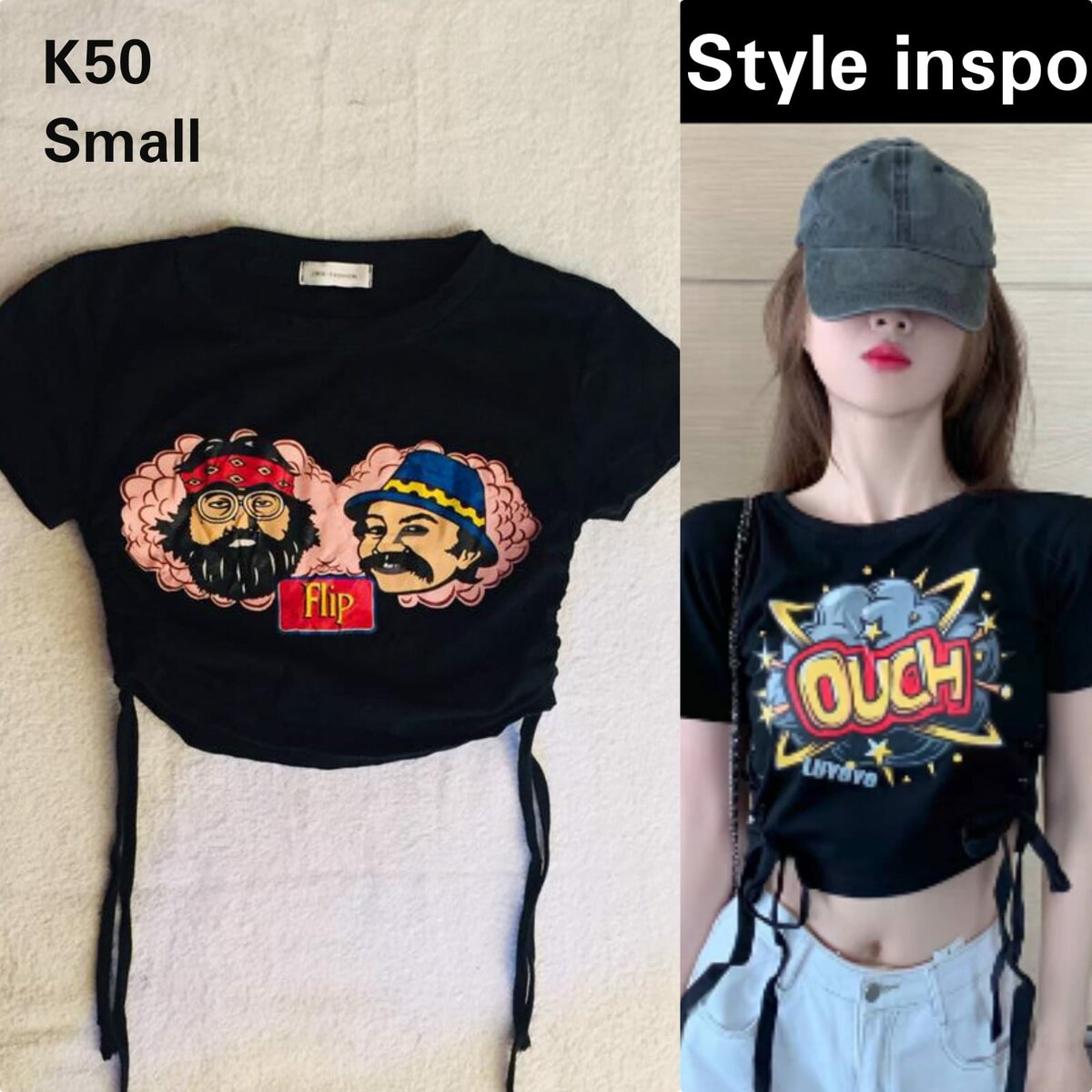 Salaula crop tops and tops