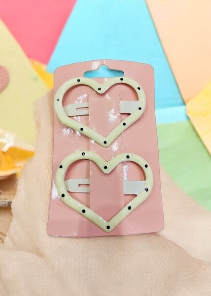 Pair of heart hair pins for kids.