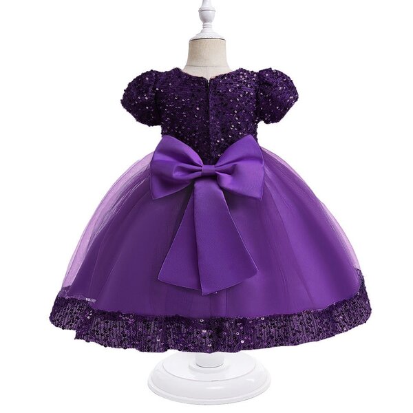 Purple Sequin Flower Dress
