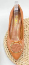 Chaussures à talons avec anneau d'orteil doré orange