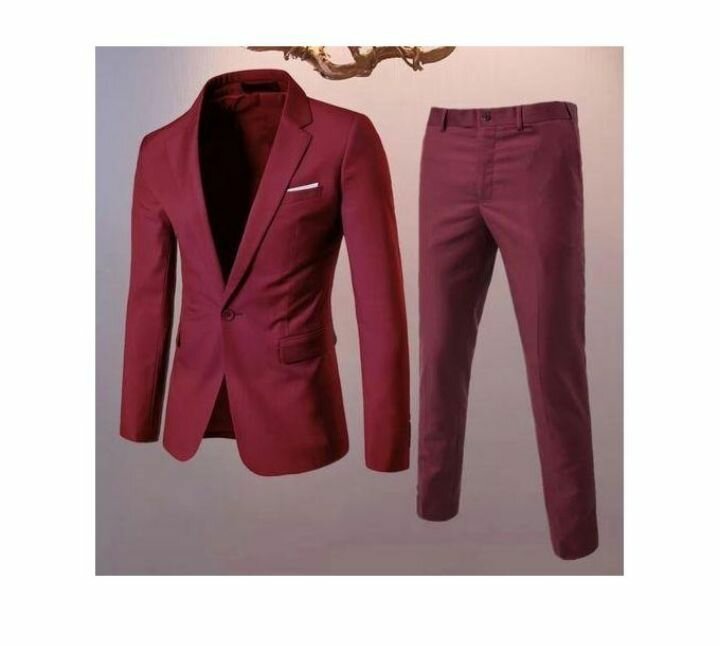 Costume élégant bordeaux homme