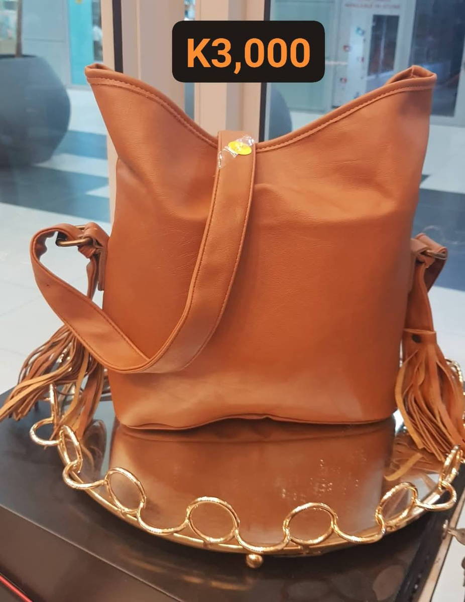 brown leather bag
