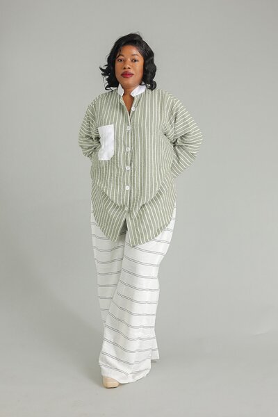 Chemise oversize rayée femme