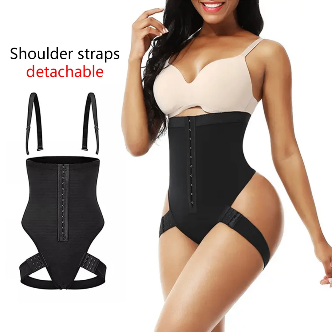 (M-3xL) High Waist hook tummy butt lifter sleeve body shaper
