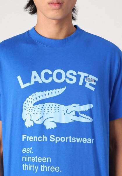 T-shirt bleu Lacoste sport