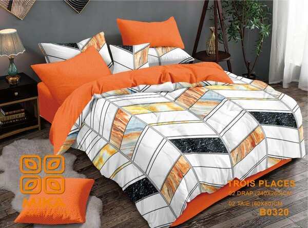 Parure de lit moderne orange