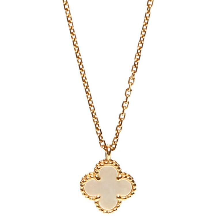 Collier argent trèfle noir