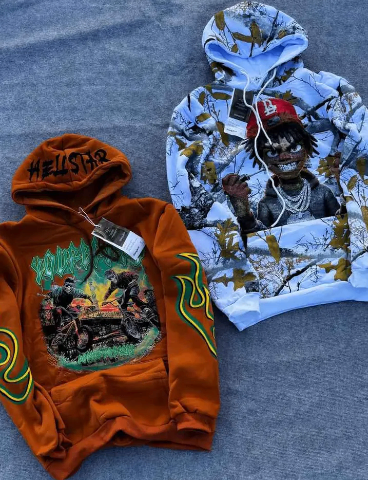 Sweat à capuche imprimé tendance