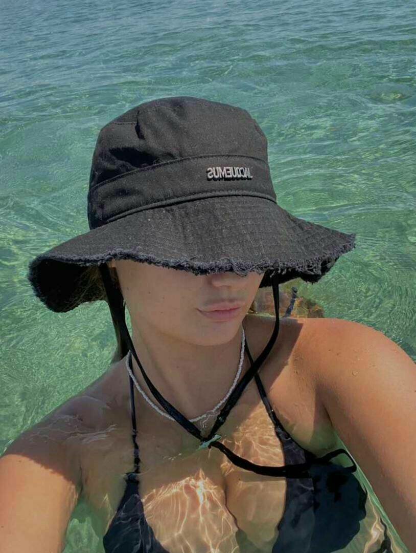 Stylish summer unisex panama hat black