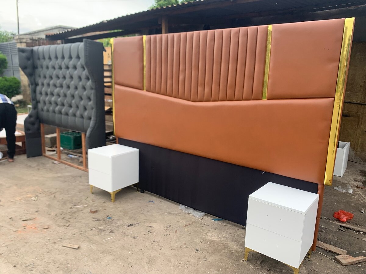 Headboard and side drawers