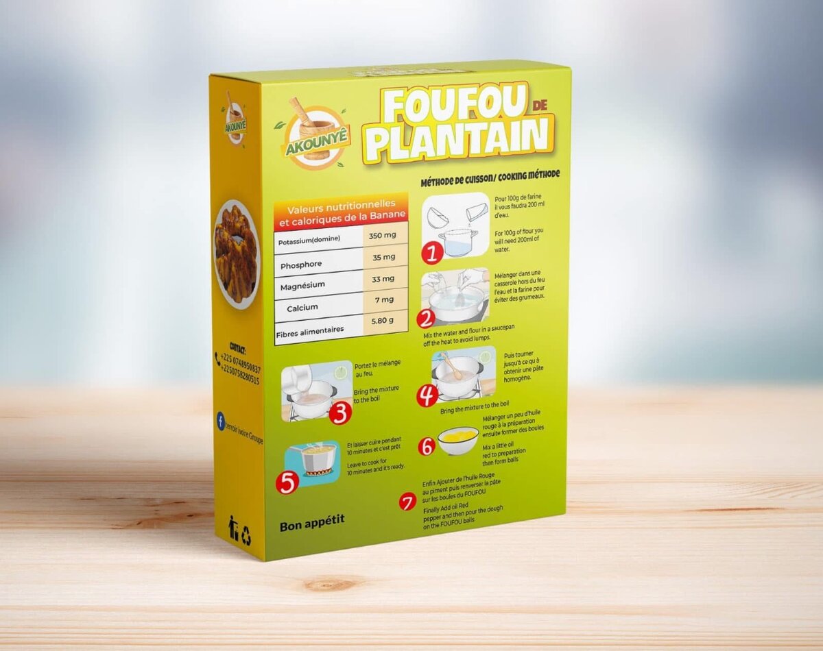 Poudre de foufou de plantain