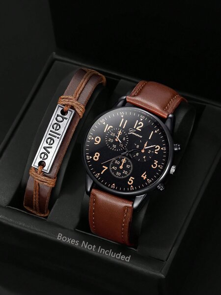 Montre et Bracelet Homme Élegant