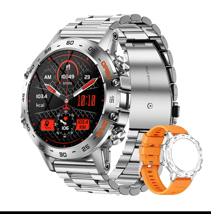 Stainless steel Smart Watch/ BT Call/Health Monitor/Andr/IOS