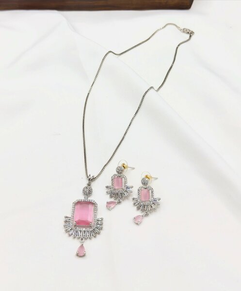 American Diamond 1 karat Pendant set