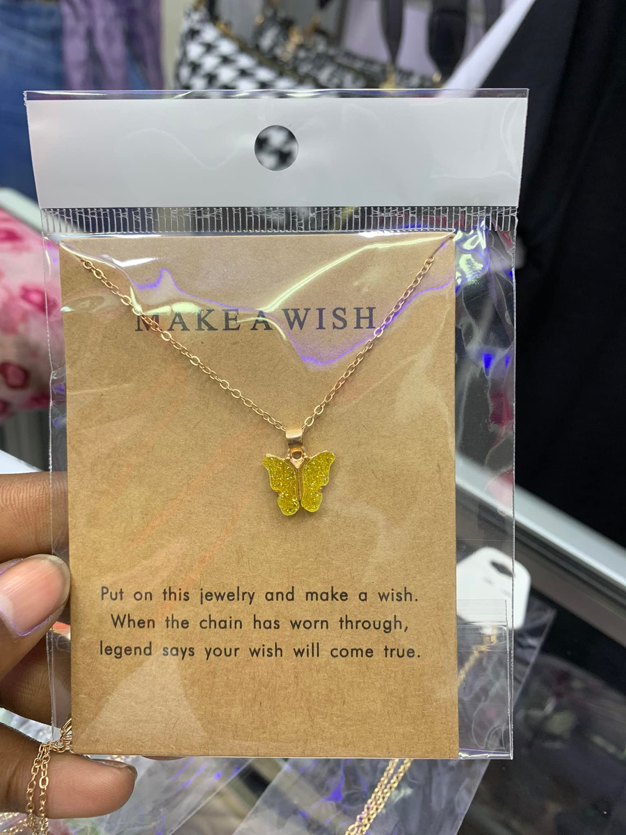 Pendant with yellow butterfly