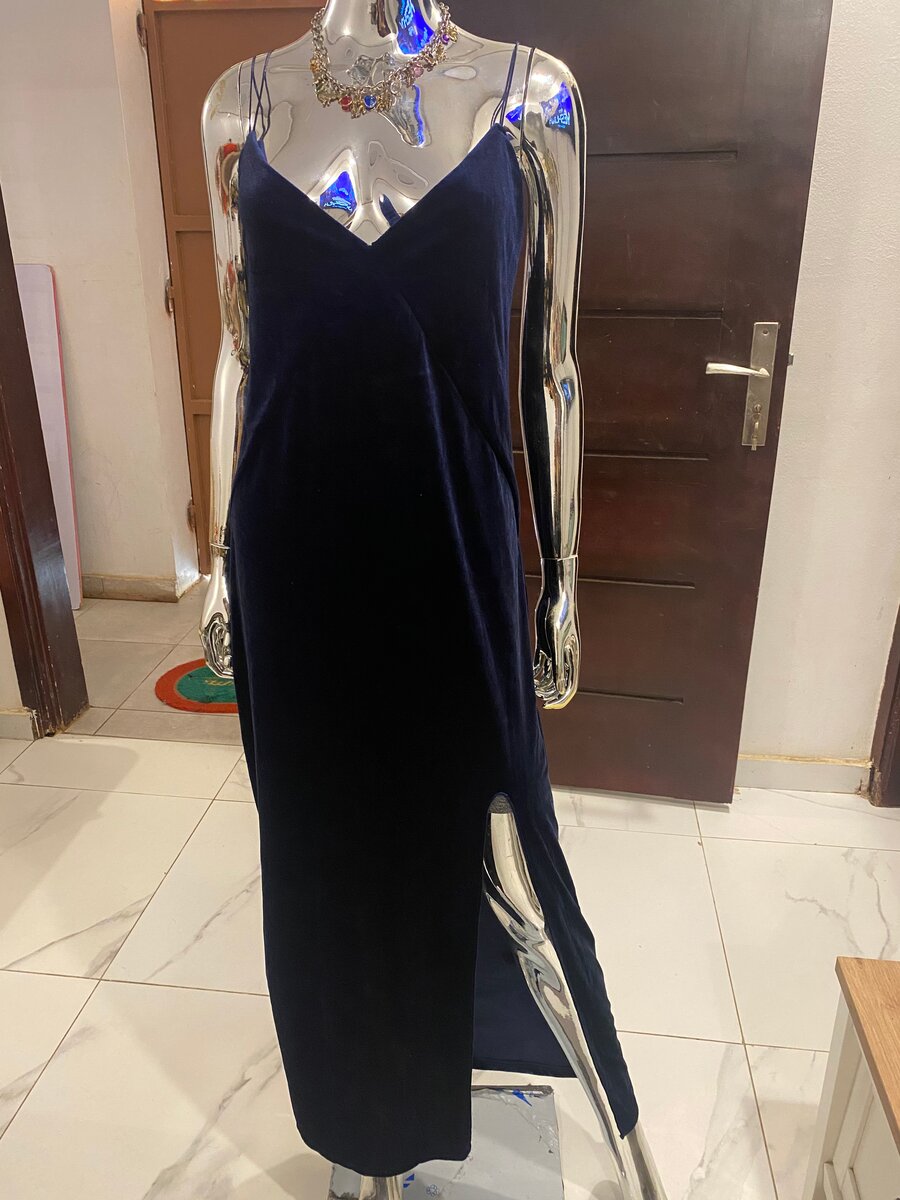 Robe longue en velours