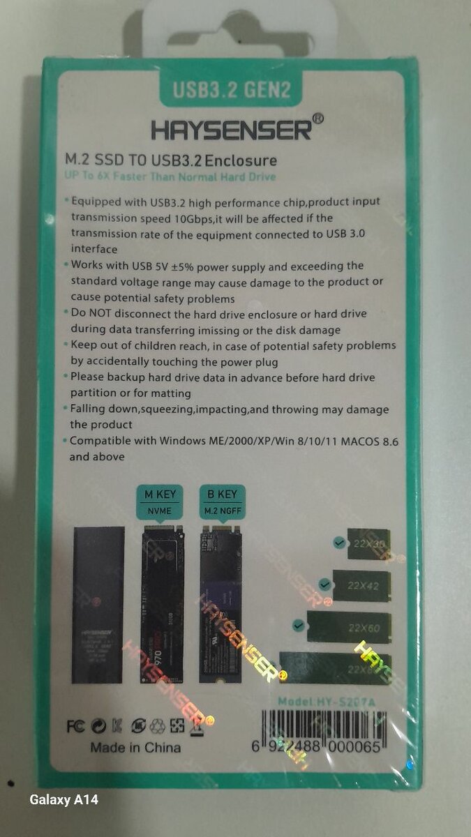 Boîtier SSD Haysenser M.2 USB3.2