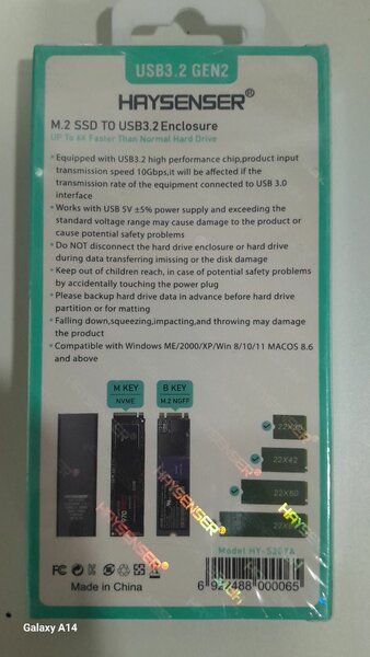 Boîtier SSD Haysenser M.2 USB3.2