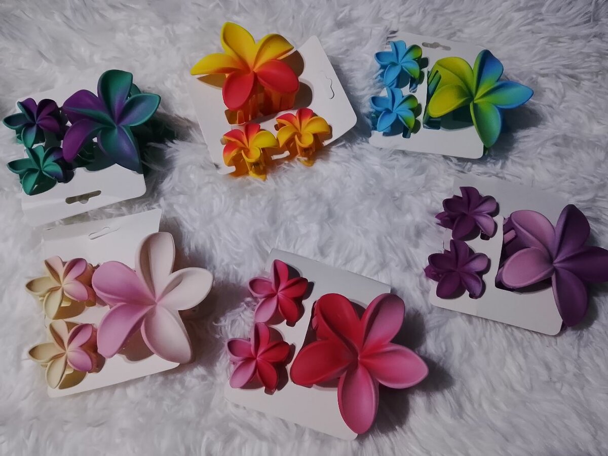 Pinces à cheveux fleur colorées