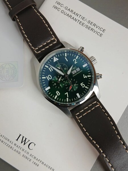 Green Dial IWC Chrono Watch