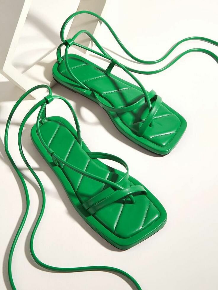 Flat lace up sandals