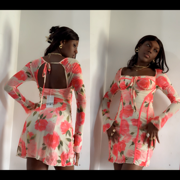 Robe florale chic en maille