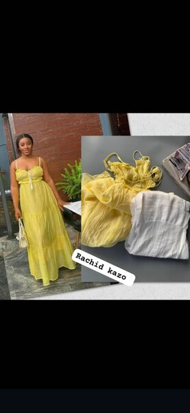 Robe en mousseline jaune estivale