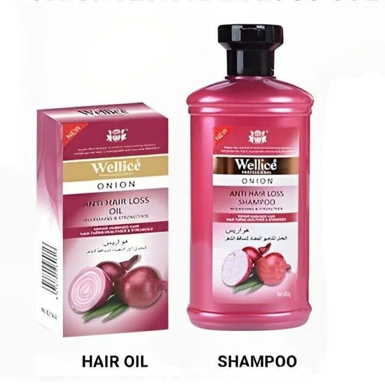 Anti hair loss onion shampoo serum and oil bundle