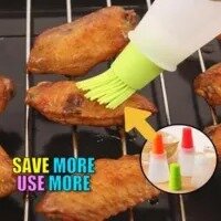 Silicone BBQ & Baking Oil Bottle With Brush 1Pc