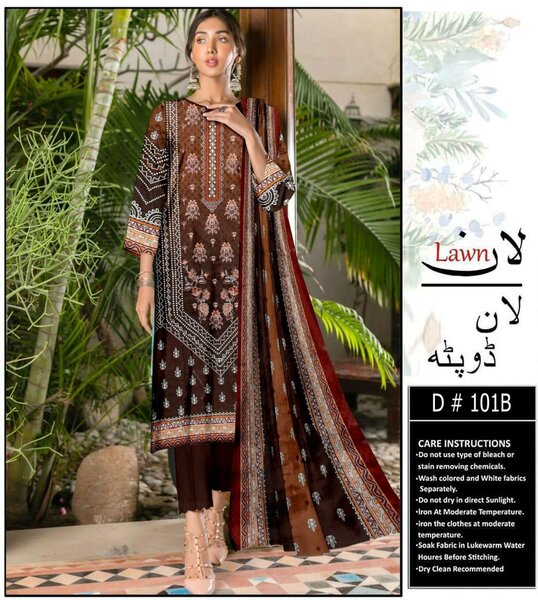 Printed lawn suit