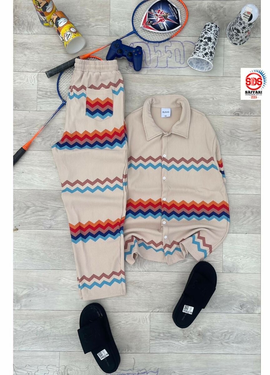 Ensemble décontracté zigzag coloré