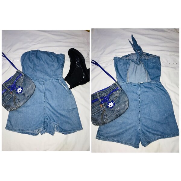 Tube Denim romper ( faded)