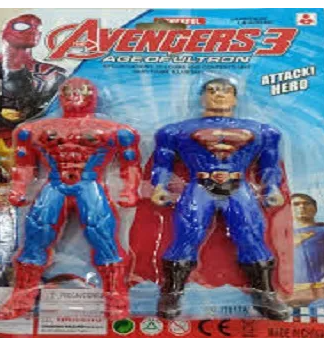 Plastic Spider man and Iron Man