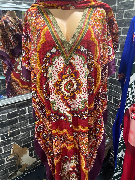 Caftan imprimé ethnique