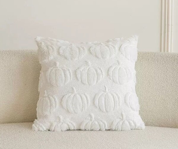Coussin décoratif blanc citrouille
